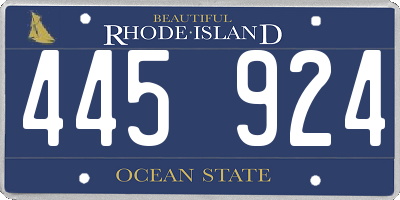 RI license plate 445924