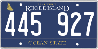 RI license plate 445927