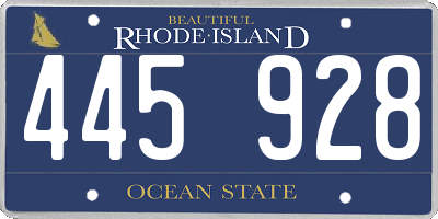 RI license plate 445928