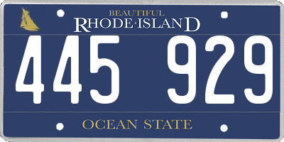 RI license plate 445929