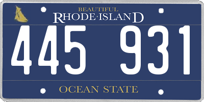 RI license plate 445931