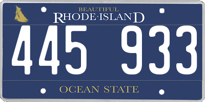RI license plate 445933