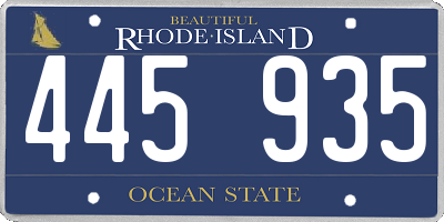 RI license plate 445935