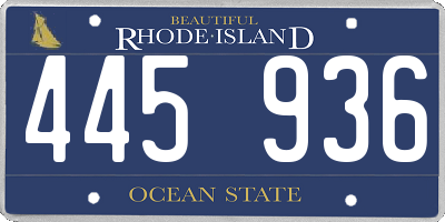 RI license plate 445936