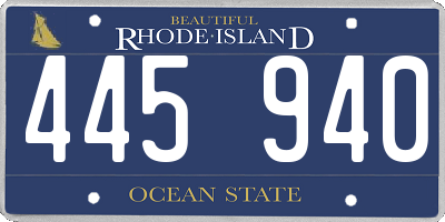 RI license plate 445940