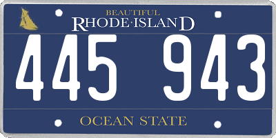 RI license plate 445943