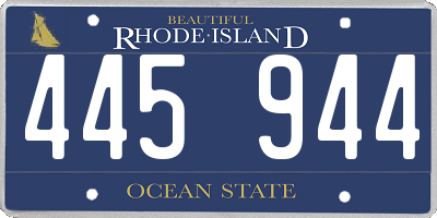 RI license plate 445944