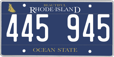 RI license plate 445945