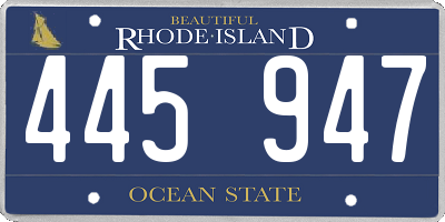 RI license plate 445947