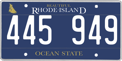 RI license plate 445949