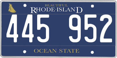 RI license plate 445952