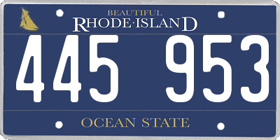 RI license plate 445953