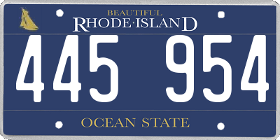 RI license plate 445954