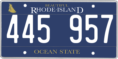 RI license plate 445957