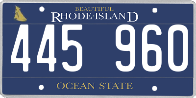 RI license plate 445960