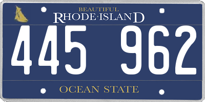 RI license plate 445962