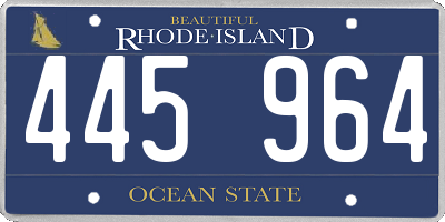 RI license plate 445964