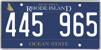 RI license plate 445965