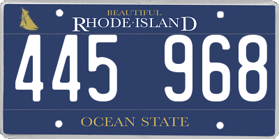 RI license plate 445968