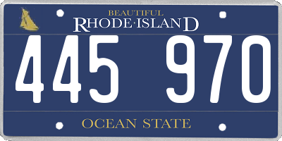 RI license plate 445970