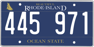 RI license plate 445971
