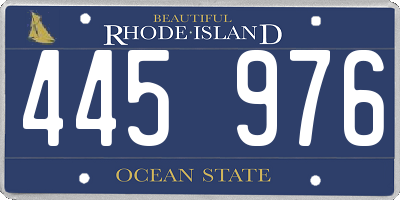 RI license plate 445976