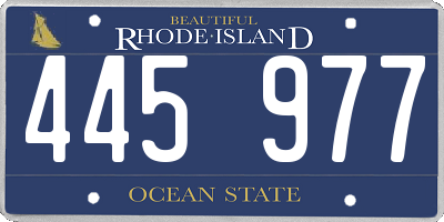 RI license plate 445977