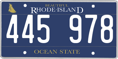 RI license plate 445978
