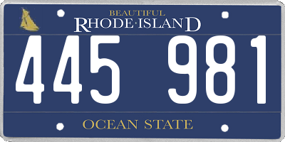 RI license plate 445981
