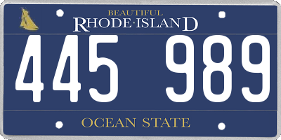 RI license plate 445989