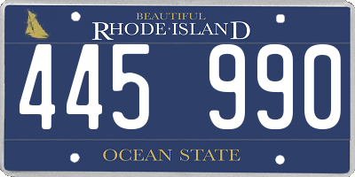 RI license plate 445990