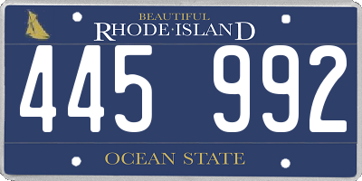 RI license plate 445992