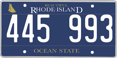 RI license plate 445993