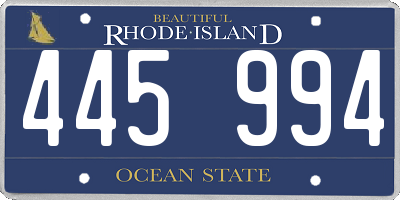 RI license plate 445994