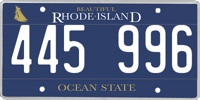 RI license plate 445996