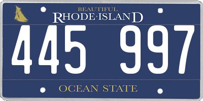 RI license plate 445997