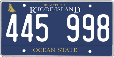 RI license plate 445998