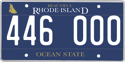RI license plate 446000