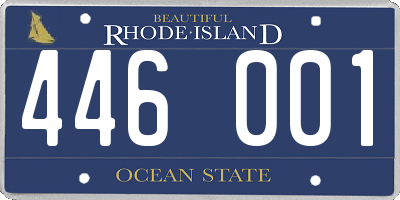 RI license plate 446001