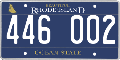 RI license plate 446002