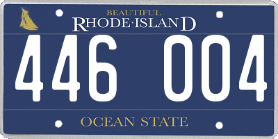 RI license plate 446004