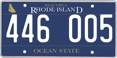 RI license plate 446005