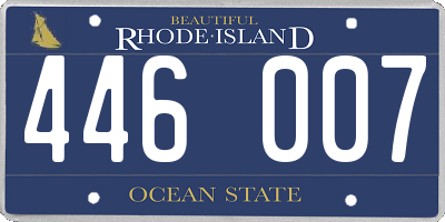 RI license plate 446007