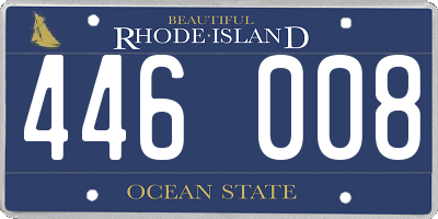 RI license plate 446008