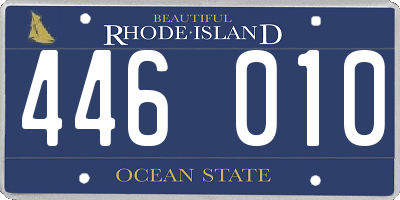 RI license plate 446010
