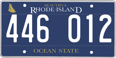 RI license plate 446012