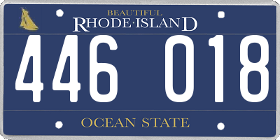 RI license plate 446018