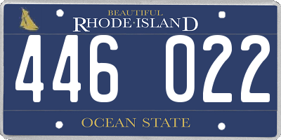 RI license plate 446022