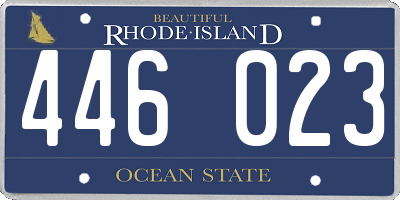 RI license plate 446023