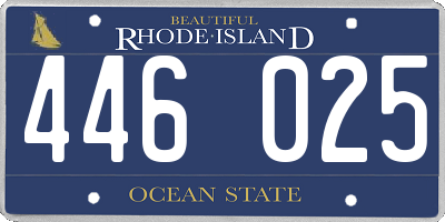 RI license plate 446025